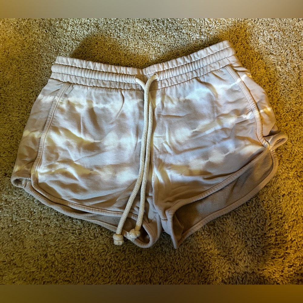 Pink and white shorts size small.